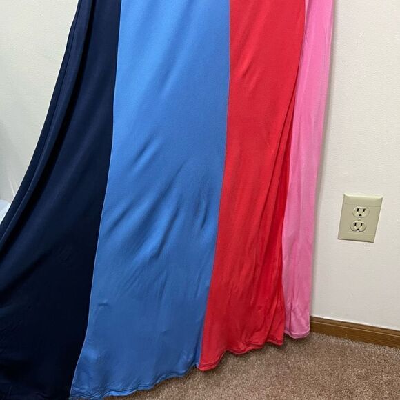 Staud Serena One Shoulder Multi Color Long Dress Medium - Picture 10 of 11